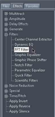 tampilan FFT filter